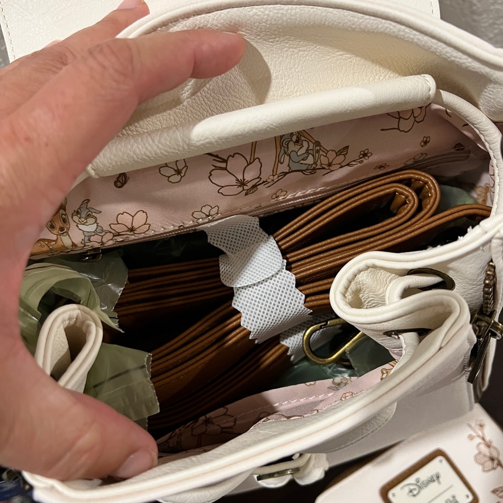 Loungefly Disney Bambi Thumper Cherry Blossom Floral Flap Mini Backpack & Wallet - Picture 5 of 10
